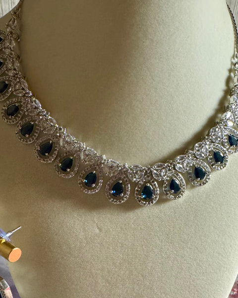 Beautiful sapphire, blue sparkling set