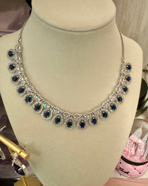 Beautiful sapphire, blue sparkling set